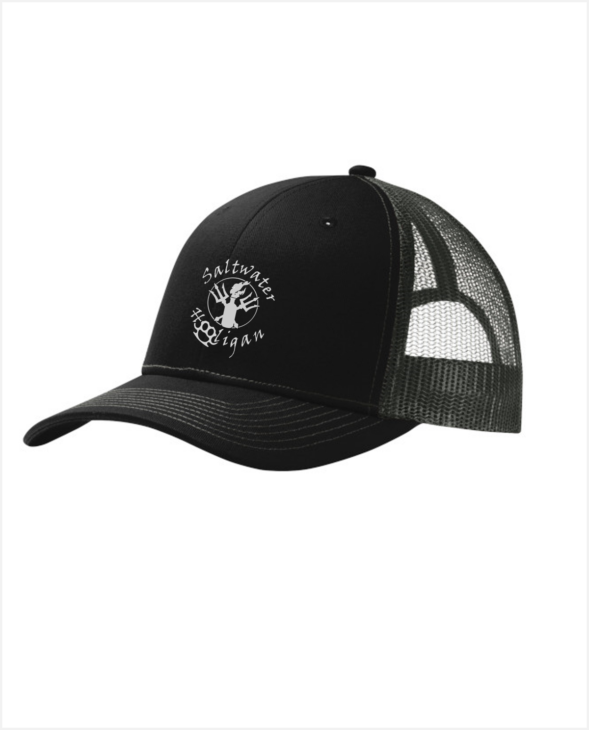 SALTWATER HOOLIGAN EMBROIDERED AND FISHING TRUCKER CAP