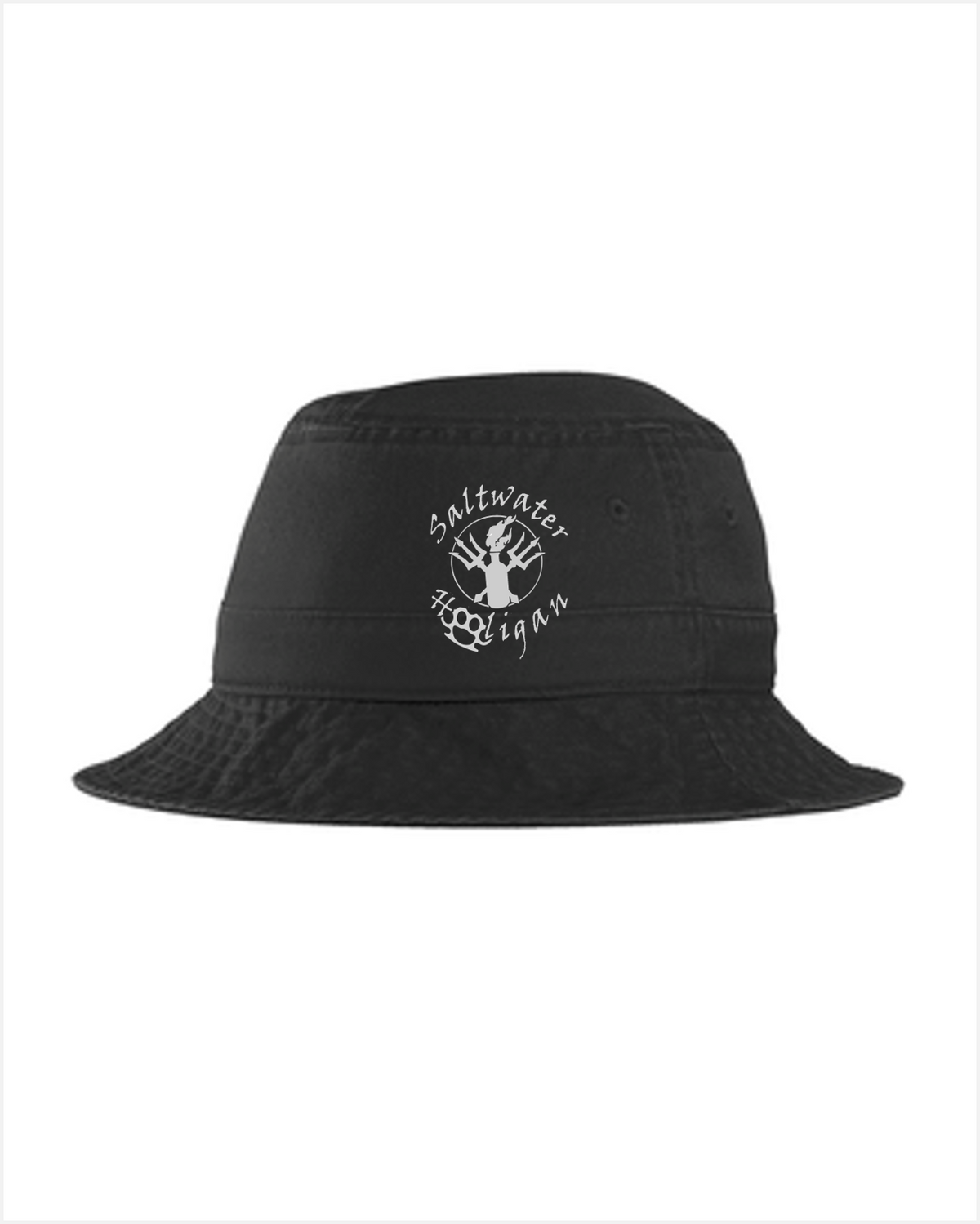 SALWATER HOOLIGAN EMBROIDERED BUCKET CAP-black 